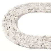 Natural Howlite Smooth Cube Beads Size 4mm 15.5'' Strand