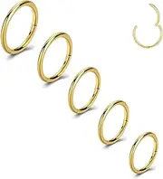 [QXXPVV] 5Pcs Hoop Nose Rings 20G 18G 16G Stainless Steel Piercing Ring for Nose Septum Cartilage Helix Tragus Conch Rook Daith Lobe for Women Men