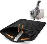 Ycozy Cat Litter Mat Large 75 X 55 cm Kitty Litter Trapping Mat for Litter Box - Honeycomb Black Hole Design - Waterproof, Urine Proof Trapper - Scatter Control, Easy Clean Rug for Litter Tray