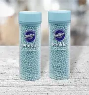 2 Wilton Blue Sugar Pearls Sprinkles 5.oz Each~Cakes,Cookies,Cupcakes