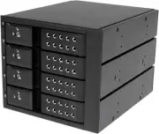 4 Drive Bay Aluminum Trayless Hot Swap Mobile Rack Backplane with Fan and Lock f