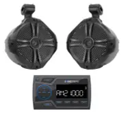 Soundstream MHU-32 Marine Boat ATV/UTV Bluetooth Receiver+(2) 8" Tower Speakers