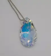 Swarovski Crystal Clear AB 38mm Pear 6106 Suncatcher/ Ornament/ Prism LARGE