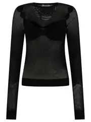 [Off-White] Off-White-Net Arrow Top Nero-Donna 40 Black