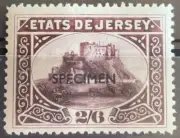 Jersey 1939 vedute valore mnh di 2/6 di sterlina sovrastampato SPECIMEN