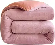 Solid Color Double-Sided Milk Velvet Quilt, Super Soft Thickened Warm Fluffy Plush Quilted Milk Velvet Quilt, Microfiber Quilted Fluffy Embroidery Comforter (D 200x230cm(5kg))