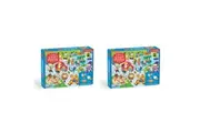 2x 60pc Mudpuppy Scratch Sniff Kids Jigsaw Puzzle 38x28cm Food Festival 4y+
