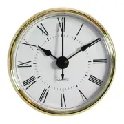 2.76 Inch Clock Insert Fit-up Golden Bezel White Dial Operated