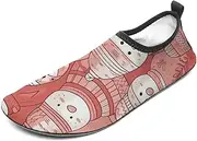 [BTCOWZRV] Water Shoes for Women Men Red Snowman Pattern Water Sports Shoes Slip-on Breathable Lightweight Athletic Aqua Sock
