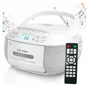 CD Player Boombox Cassette Player Combo with Bluetooth,AM/FM Radio,Stereo
