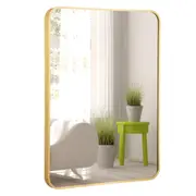 Costway Wall Mirror Vanity Makeup Mirrors Metal Frame Gold