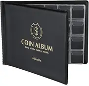 MUDOR Coin Collection Holder Album for Collectors, 240 Pockets Coin Collection Book Office Supplies