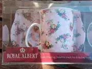Royal Albert bone china mug, melamine snack tray & Tea bag Holder