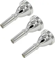 Justivana 3X Large Mouth Large Holding Mouthpiece Tuba Mouthpiece Silver Plated Bass Large Mouthpiece