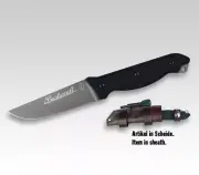 EICKHORN BUSHCRAFT EBK GERMAN KNIFE / BLACK BLADE 4.6" w. SHEATH ** NEW **