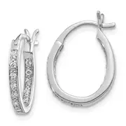 Real Diamond In/Out Hoop Earrings 14k Gold (1/4 ct.) Perfect Anniversary Gift