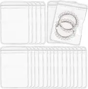 Veulrn 100Pcs 2.8 X 4 Inch PVC Jewelry Bags Clear Plastic Jewelry Bags Self Seal Ziplock Pouch Organizer Anti Tarnish Bag