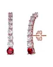 Genevive 18K Rose Gold Vermeil CZ Earrings