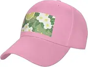 [FSCEV] Fresh Lemon Solid Color Curved Brimmed Duckbill Cap Men's and Women's Outdoor Sports Baseball Hat, Pink, One size