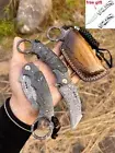Japanese Damascus Folding Claw Knife Survival Karambit Hunting Ball Bearing