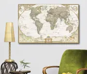 Vintage World Map Stretched Canvas Print