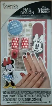 Disney Minnie Mouse Nail Design and Decal Set Fashion Angels New in Box