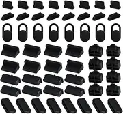 EssenceNest 56 Pack Webcam Cover & USB C Dust Protection Plugs, Silicone Protectors for Laptops Computer Phones Cameras USB C, Micro USB, Lightning, USB2.0/3.0, RJ45, HDMI, SD, Audio, DP Ports