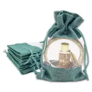 48-Pack Small Linen Burlap & Organza Gift Bags w. Drawstrings (3.5x5.5 in, Te...