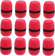 Abaodam 12pcs Microphone Sponge Cover Microphone Windproof Cover Sponge Cover Microphone Mic Sponge Cover Windscreen Microphone Protection Microphone Sponge Sleeves Microphone Covers Red