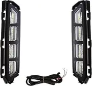Fog Lights Assembly 2Pcs For Hyundai For Elantra 2019 2020 LED Fog Lamp DRL Daytime Running Lights White Yellow Turn Signal Light 12V Front Bumper Fog Light