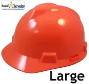 MSA V-Gard Large JUMBO Cap Style Hard Hat - Hi Viz Orange