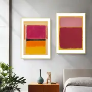 Yellow Red By Mark Rothko 2 sets Poster Wall Art