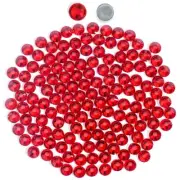 Red Hotfix Rhinestones Flatback Rhinestone Glass Round Crystals Gems for Craf...