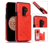 For Samsung Galaxy S9 Plus Leather Cover Wallet - Red