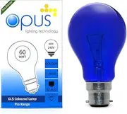 5 x Opus 60W Blue Coloured GLS Bc B22 Bayonet Cap Light Bulbs