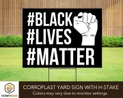 Black Lives Matter Yard Sign w/ H Stake, Civil Rights Sign, BLM Lawn Sign