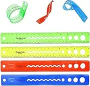 30cm/12inch Bendy Ruler Transparent Rulers Bendable Rulers Flexible Rubber Rulers Folding Plastic Rulers Shutterproof Straigt Rulers, 12 Inches Rulers 30cm Rulers for School,Classroom,or Office(4PCS)