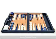 Crisloid Classic Blue 21-inch Tournament Attaché Backgammon Set