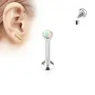 3 mm White Opal Stone Internal Thread Ear Cartilage Helix Labret Tragus Stud 16G
