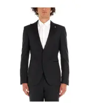 textured suit IT54 Black
