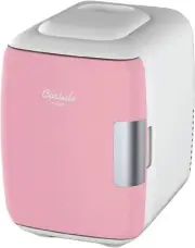 Mini Fridge for Car, Travel Office Desk & Dorm Room 4L Can Electric Plug PINK