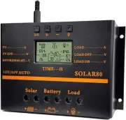 80A Solar Charge Controller PWM 12V 24V 1920W Solar Panel Charging Discharge Reg