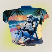 Star Wars Mens T Shirt XL Fun In The Sun Storm Trooper BLUE HAWAII