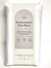 Threshold King Size 400 Thread Count Performance Flat Sheet - White