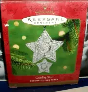 Guiding Star`2001`Read Writing On This Star,Pewter-Hallmark Tree Ornament- New
