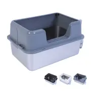 Metal Litter Box Stainless Steel 20L High Sided Large Kitty Litter Tray