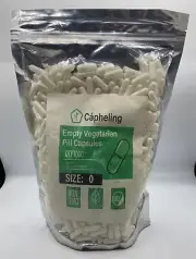 Cápheling Empty White Vegetarian Pill Capsules Qty 1000 Size 0 New