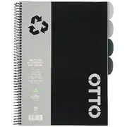 Otto A4 5 Subject Notebook 250 Page Black