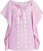 [ALARY] Women's Poncho 15826565-AL01, Pink White, XL Sweater, Pink-white, X-Large