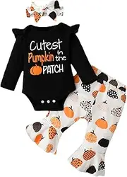 [BIRTHDAY SHARK] Infant Girl First Thanksgiving Outfit Baby Girl Thanksgiving Outfit Cutest Pumpkin in The Patch Girl Clothes